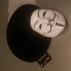 V is for Vendetta mask and hat Halloween costume